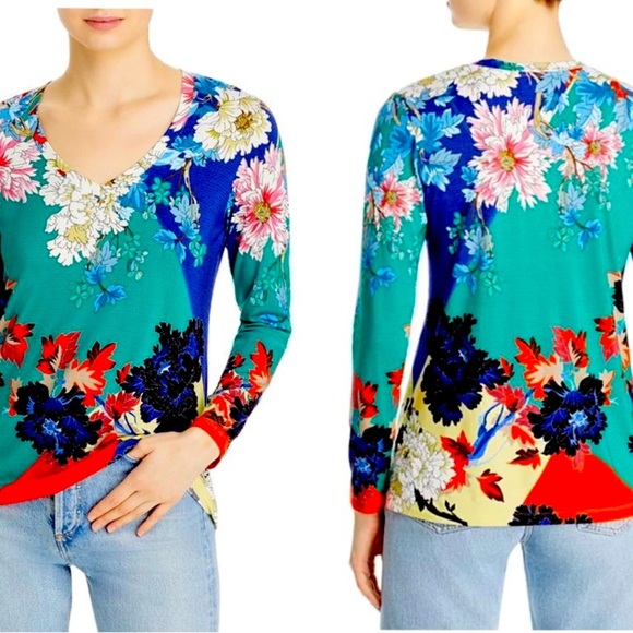 Johnny Was Tops - Johnny Was Marritt Favorite Long sleeve, V Neck Tee bamboo